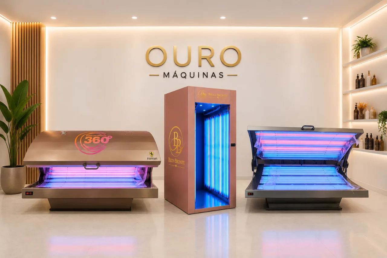 Máquina de bronzeamento artificial vertical Ouro Máquinas — comprar direto da fábrica